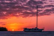 Marathon Sunset,with Wrecked Sailboats, Florida Keys