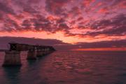 Sunrise over the Bahia Honda Overseas Railway Bridge, Florida Keys