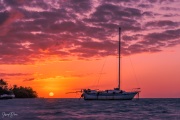 Marathon Sunset,with Wrecked Sailboats, Florida Keys