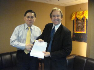 Dr. Winston Wong (Grace THW CEO) and Jeff at the Signing of the Acquisition Agreements